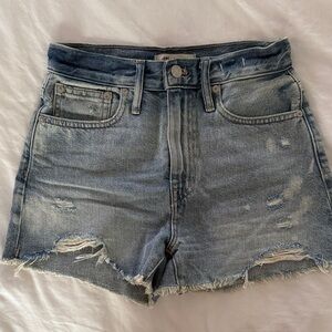 EUC madewell Momjean denim shorts size 24 distressed